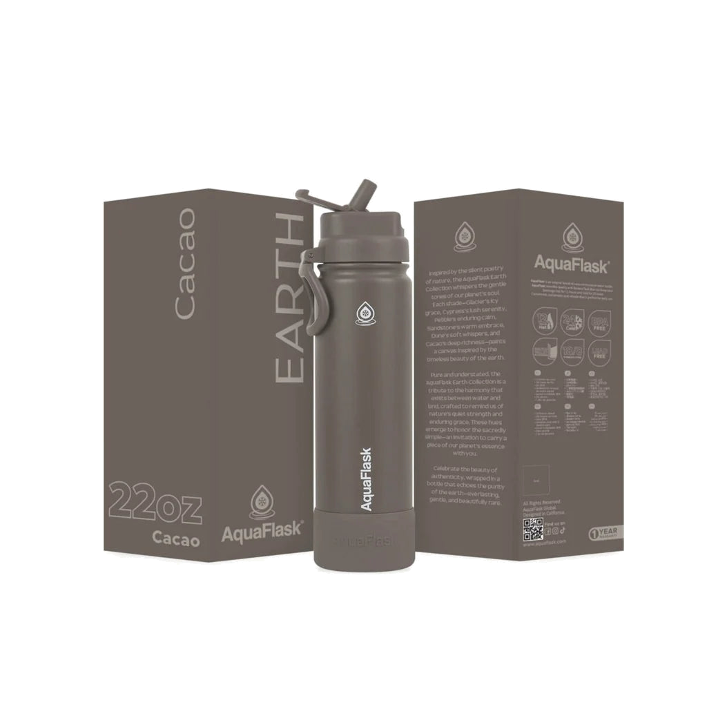 Aqua Flask Flip Sip Cacao 22oz Earth Collection
