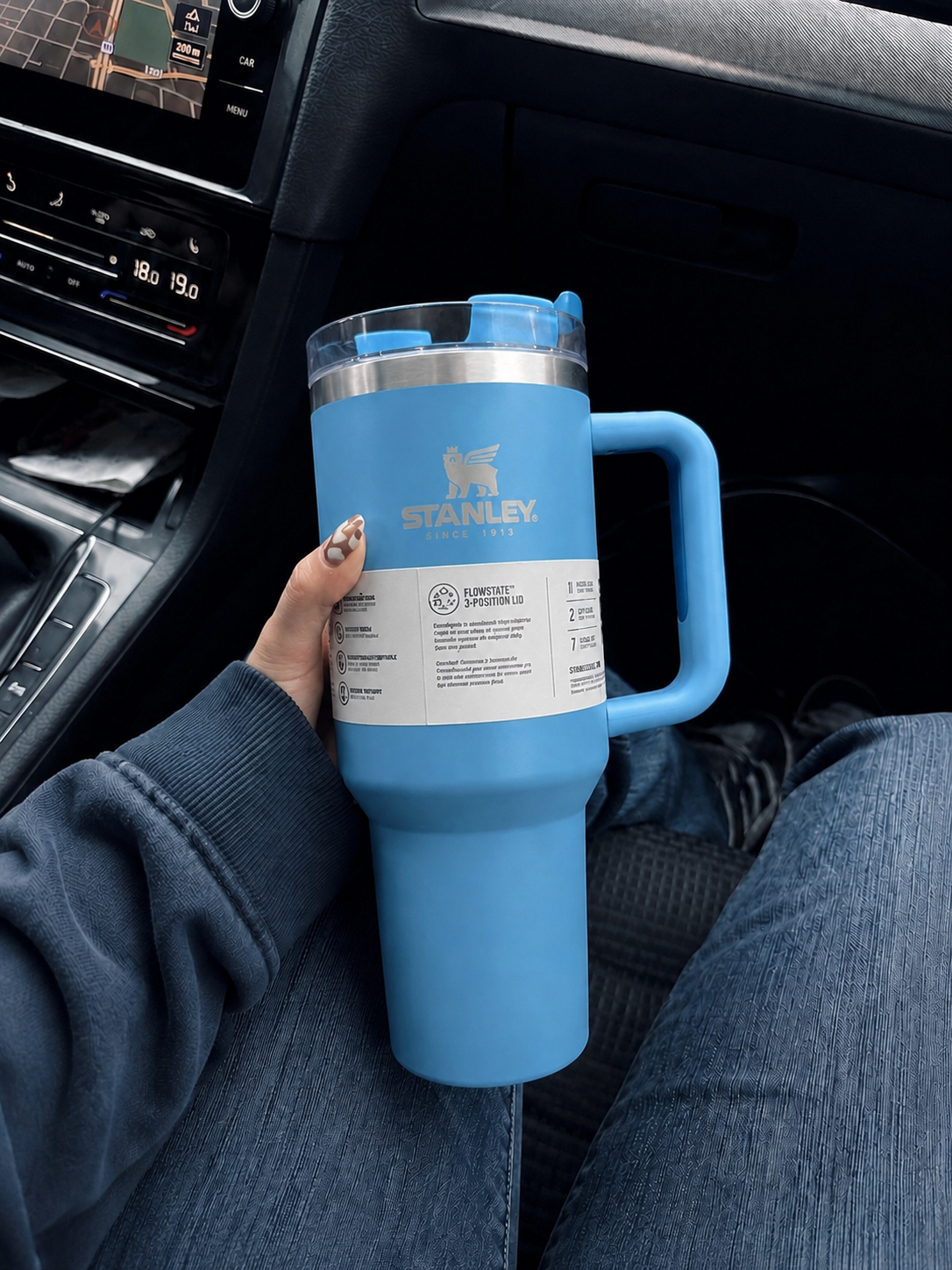 Stanley Quencher H2.0 40oz - 1.18 Ltumbler Handle Straw Lid ( Blue )