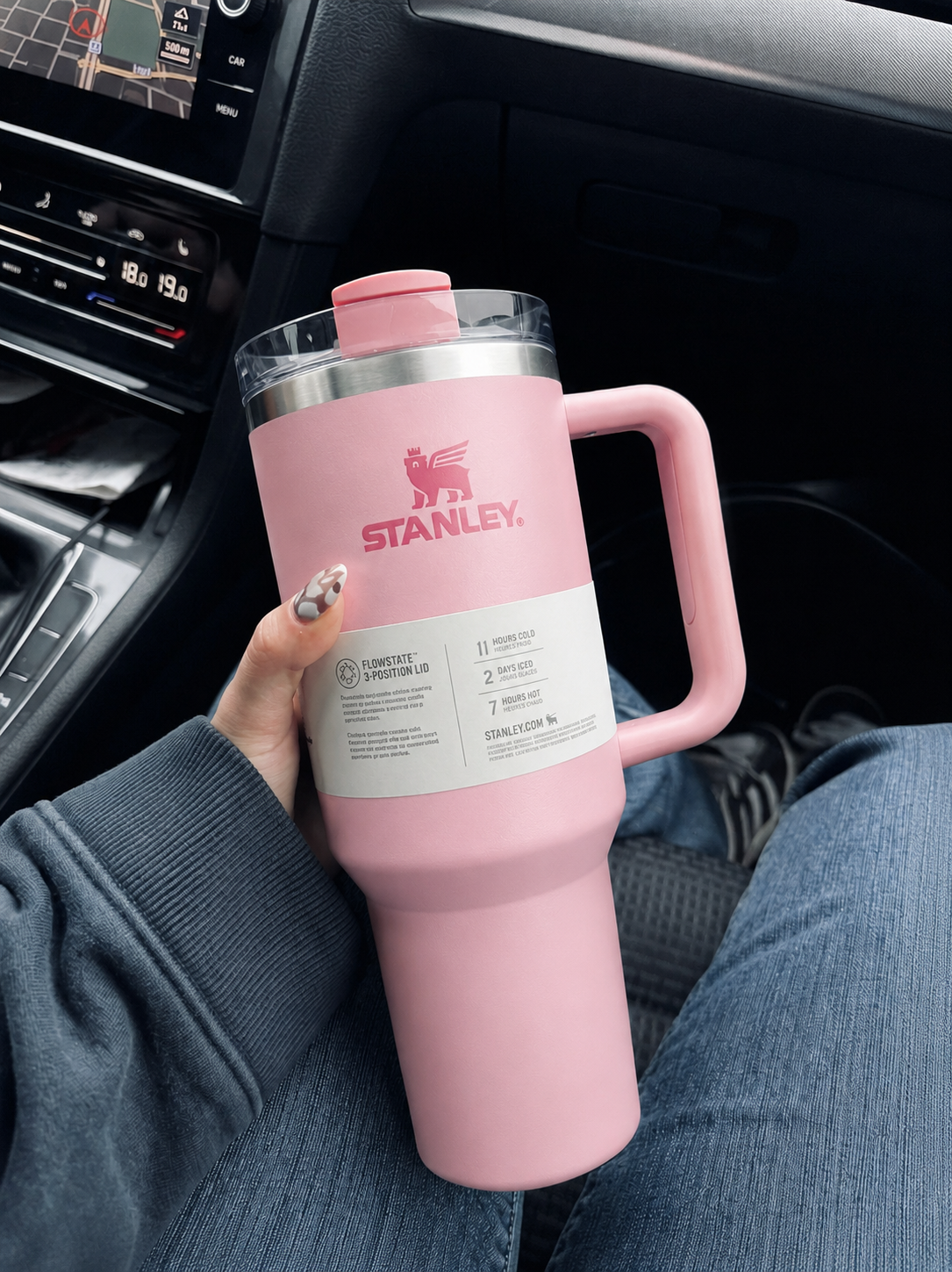 Stanley Quencher H2.0 40oz - 1.18 Ltumbler Handle Straw Lid ( Pink)