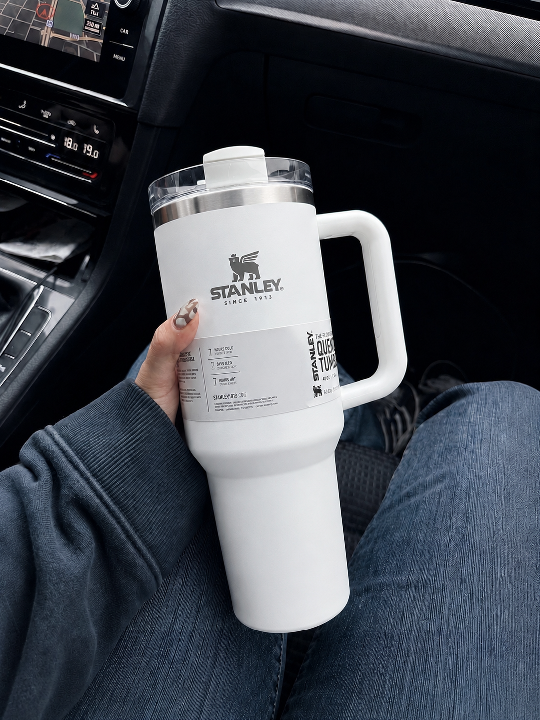 Stanley Quencher H2.0 40oz - 1.18 Ltumbler Handle Straw Lid ( White )
